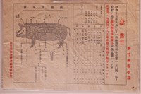 藏品(新竹州衛生課通告豬肉販賣業者遵守協定價格單)的圖片