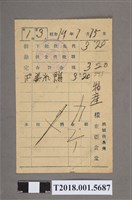 藏品(東亞食堂帳單)的圖片