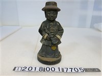 藏品(黑色木雕持拐杖戴帽人像)的圖片