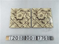 藏品(黑白手繪風格花朵圖樣磁磚)的圖片