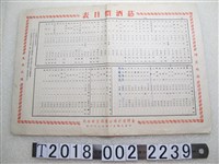 藏品(臺灣省菸酒公賣局宜蘭分局菸酒價目表)的圖片