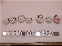 藏品(木製各式白臉戲偶面具)的圖片