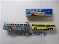 藏品(臺灣汽車客運公司中興號高速巴士與大有巴士公司塑膠玩具車)的圖片