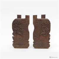 藏品(雕花紅床腳一對)的圖片