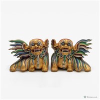 藏品(憨獅花材一對)的圖片