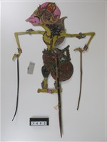 藏品(印尼爪哇島皮影戲偶─王（帶皇冠）及貴族)的圖片