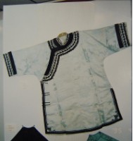 藏品(淺湖綠綢地緹黑緣大襟衫)的圖片