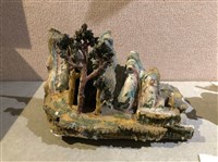 藏品(水釉、人物、山景、帶騎(四))的圖片