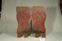 藏品(黑紅漆牡丹淺浮雕紅眠床腳（一對）)的圖片