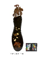 藏品(木雕鑲嵌蝴蝶蘭紋瓜型壁飾)的圖片