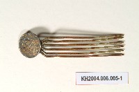 藏品(-1：銀錢幣釵、-2及-4：銀鎏金花卉紋簪、 -3：銀花葉紋簪 -5：銀鑲塑料蓮蓬紋簪)的圖片