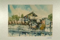 藏品(水彩畫：金獅湖西岸住家)的圖片