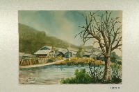 藏品(水彩畫：金獅湖南端人家)的圖片