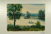 藏品(水彩畫：澄清湖富國島)的圖片