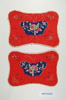 藏品(紅棉地蝶戀花彩繡枕頂)的圖片