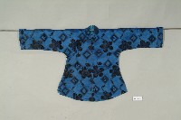 藏品(寶藍地提花絲綢大襟女衫)的圖片