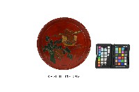 藏品(朱地雕刻彩繪芭蕉帆影圖圓盤)的圖片