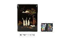 藏品(木雕鑲嵌彩繪杵歌紋方盒)的圖片