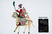 藏品(皮影戲偶全身男騎-將軍騎白馬)的圖片