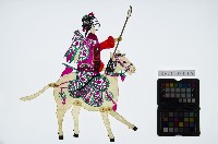 藏品(皮影戲偶全身女騎-女將軍騎白馬)的圖片