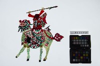 藏品(皮影戲偶左男騎-道長騎青獅（偶身）)的圖片