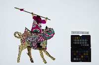 藏品(皮影戲偶男騎-武淨騎獅虎（偶身）)的圖片