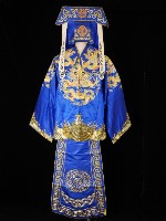 藏品(甲裙馬褂（藍色、內裡黃色）)的圖片