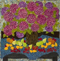 藏品(繡球花與水果)的圖片