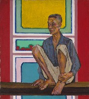 藏品(蹲在長凳上的老人)的圖片