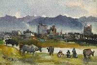 藏品(風景與牛)的圖片