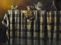 藏品(桌布上的靜物)的圖片