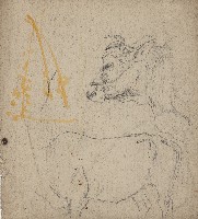 藏品((1)黃牛;(2)村景)的圖片