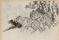 藏品((1)雙虎;(2)松鶴)的圖片