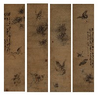 藏品(彩蝶圖四屏)的圖片
