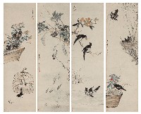 藏品(花鳥四屏)的圖片