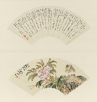藏品(擬任伯年花鳥扇面  陳桂屏楷書詩扇面)的圖片
