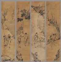 藏品(四季花卉人物四屏)的圖片