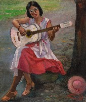 藏品(少女與吉他)的圖片