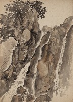 藏品((1)岩石瀑布；(2)花鳥(畫稿))的圖片