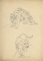 藏品((1)虎一坐一獅；(2)老虎坐姿)的圖片