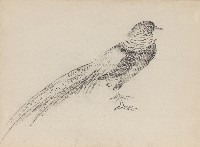 藏品((1)錦雉；(2)婦人彈古箏)的圖片