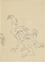 藏品((1)鬪雞（一對）；(2)鬪雞（三隻）)的圖片