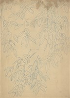 藏品((1)樹葉；(2)鹿草圖)的圖片