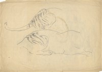 藏品((1)畫虎尾部；(2)溪流)的圖片