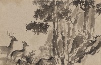 藏品(雙鹿於松樹下)的圖片