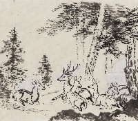 藏品(群鹿於松林)的圖片