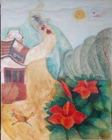 藏品(向山頂去的牛車)的圖片