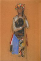 藏品(戴花環的山地少女)的圖片