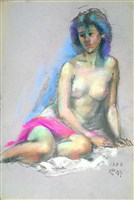 藏品(披紅毛毯的女子)的圖片