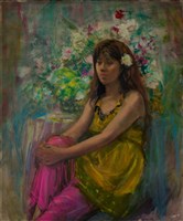 藏品(帶花女子)的圖片